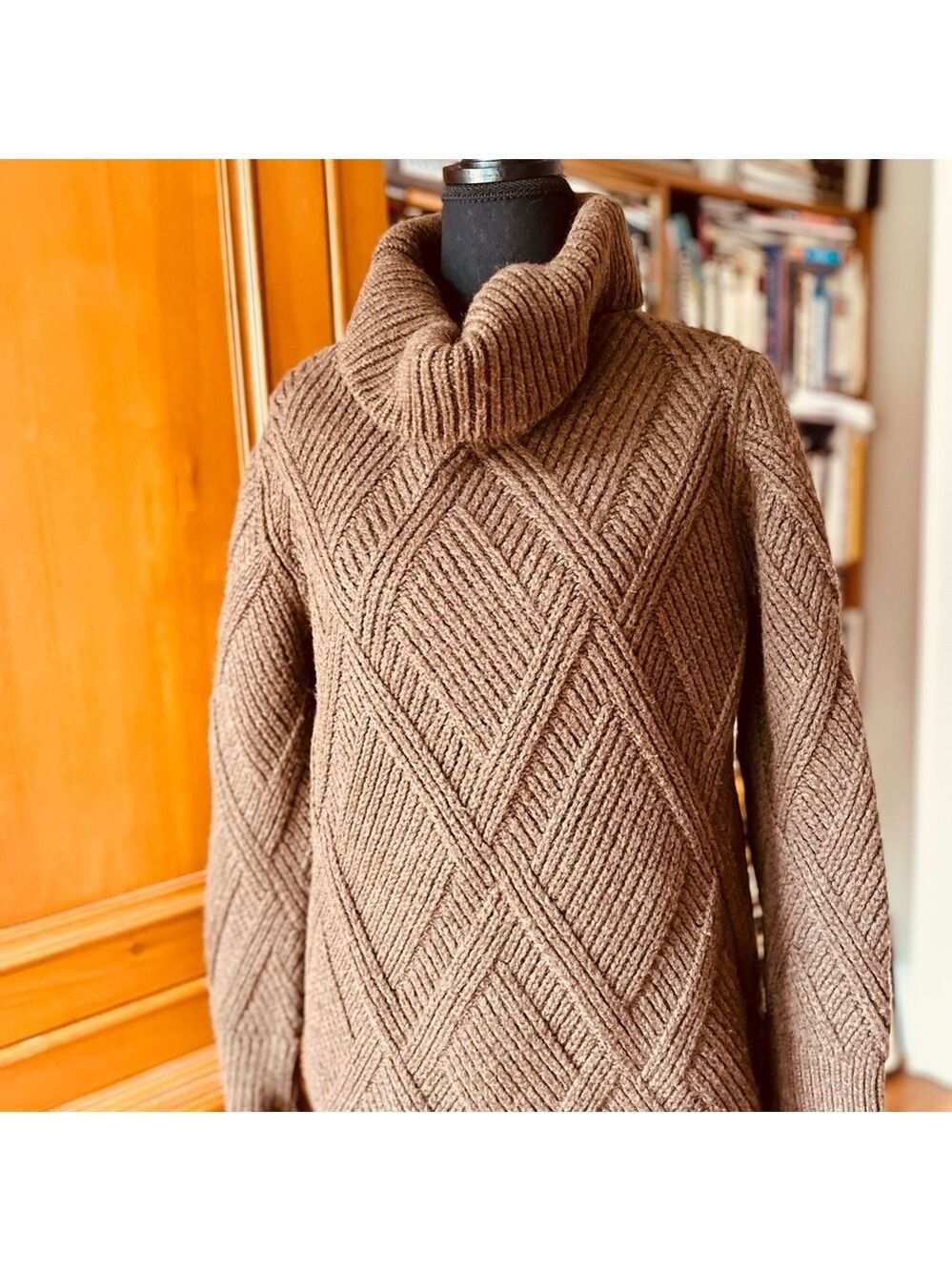 AUTHENTIC Hermes Elegant Tan Cowl Neck Sweater - Camel Hair - NWT - Picture 2 of 11